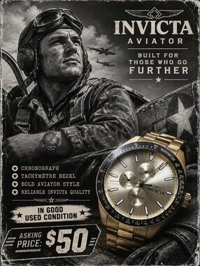 Invicta Men’s Aviator Chronograph Gold-Tone Watch